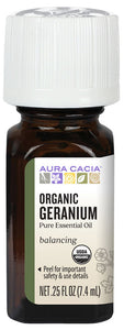 AURA CACIA Geranium Essential Oil Organic  (7.4 ml)