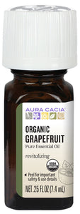 AURA CACIA Grapefruit Essential Oil Organic  (7.4 ml)