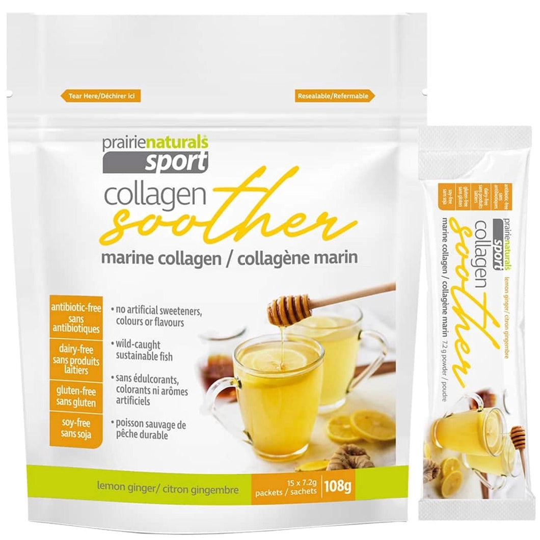 PRAIRIE NATURALS Sport Collagen Soother (Lemon ginger 15 x7.2 gr)