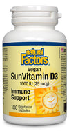 NATURAL FACTORS Vegan SunVitamin D3 (1000 IU - 180 veg caps)