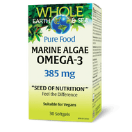WHOLE EARTH & SEA - Marine Algae Omega-3 (385 mg - 30 softgels)