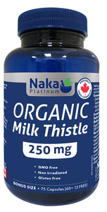 NAKA Platinum Organic Milk Thistle (250 mg - 75 veg caps)