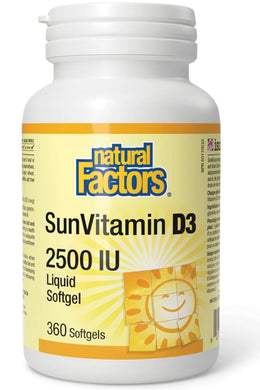 NATURAL FACTORS SunVitamin D3 (2500 IU - 360 sgels)