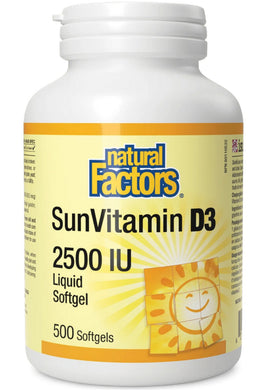 NATURAL FACTORS SunVitamin D3 (2500 IU - 500 sgels)