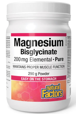 NATURAL FACTORS Magnesium Bisglycinate (200 mg - 290 gr)