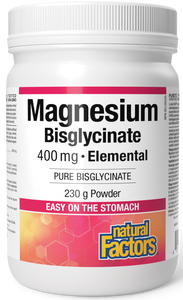 NATURAL FACTORS Magnesium Bisglycinate 400 mg Powder