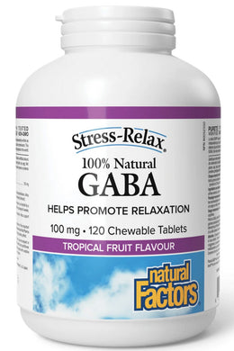 Copy of NATURAL FACTORS STRESS RELAX Gaba (100% Natural - 100 mg - 120 Chewables)
