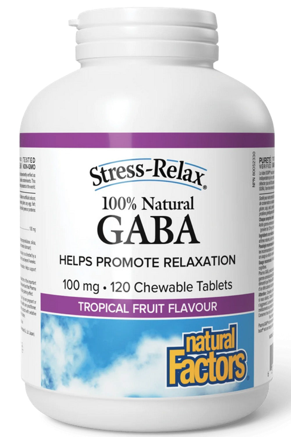 Copy of NATURAL FACTORS STRESS RELAX Gaba (100% Natural - 100 mg - 120 Chewables)