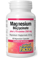 NATURAL FACTORS Magnesium Bisglycinate plus L-Theanine 250 mg (90 vcaps)