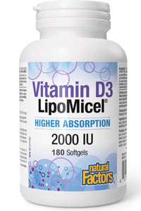 NATURAL FACTORS Vitamin D3 LipoMicel (2000 IU - 180 sgels)