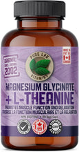 Load image into Gallery viewer, PURE LAB VITAMINS Magnesium Glycinate + L-Theanine (75/150 mg - 90 veg caps)