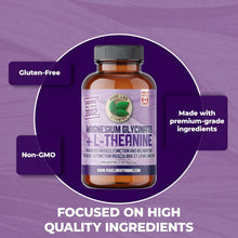 Load image into Gallery viewer, PURE LAB VITAMINS Magnesium Glycinate + L-Theanine (75/150 mg - 90 veg caps)