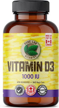 Load image into Gallery viewer, PURE LAB VITAMINS D3 (1000 IU - 360 veg caps)