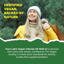 Load image into Gallery viewer, PURE LAB VITAMINS Vegan Vitamin D3 (1000 IU - 240 veg caps)