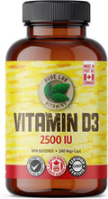 Load image into Gallery viewer, PURE LAB VITAMINS D3 (2500 IU - 240 veg caps)