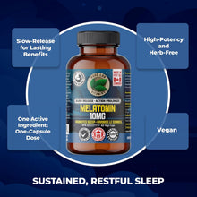 Load image into Gallery viewer, PURE LAB VITAMINS Melatonin Slow Release (10 mg - 60 veg caps)