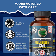 Load image into Gallery viewer, PURE LAB VITAMINS Melatonin Slow Release (10 mg - 60 veg caps)