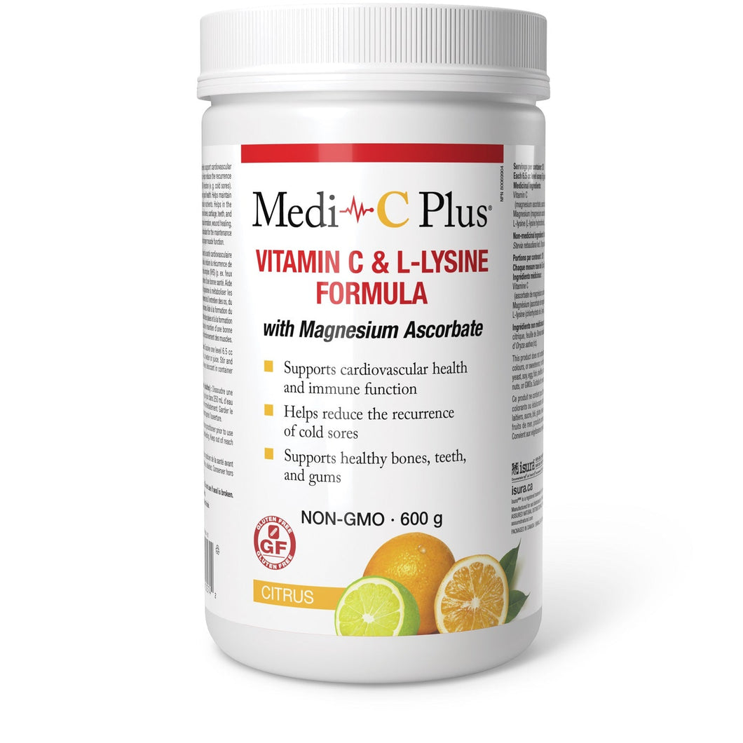 Medi-C Plus Vitamin C & L-Lysine with Magnesium Ascorbate (Citrus - 600 g)