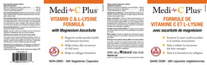 Medi-C Plus Vitamin C & L-Lysine with Magnesium (300 veg caps )