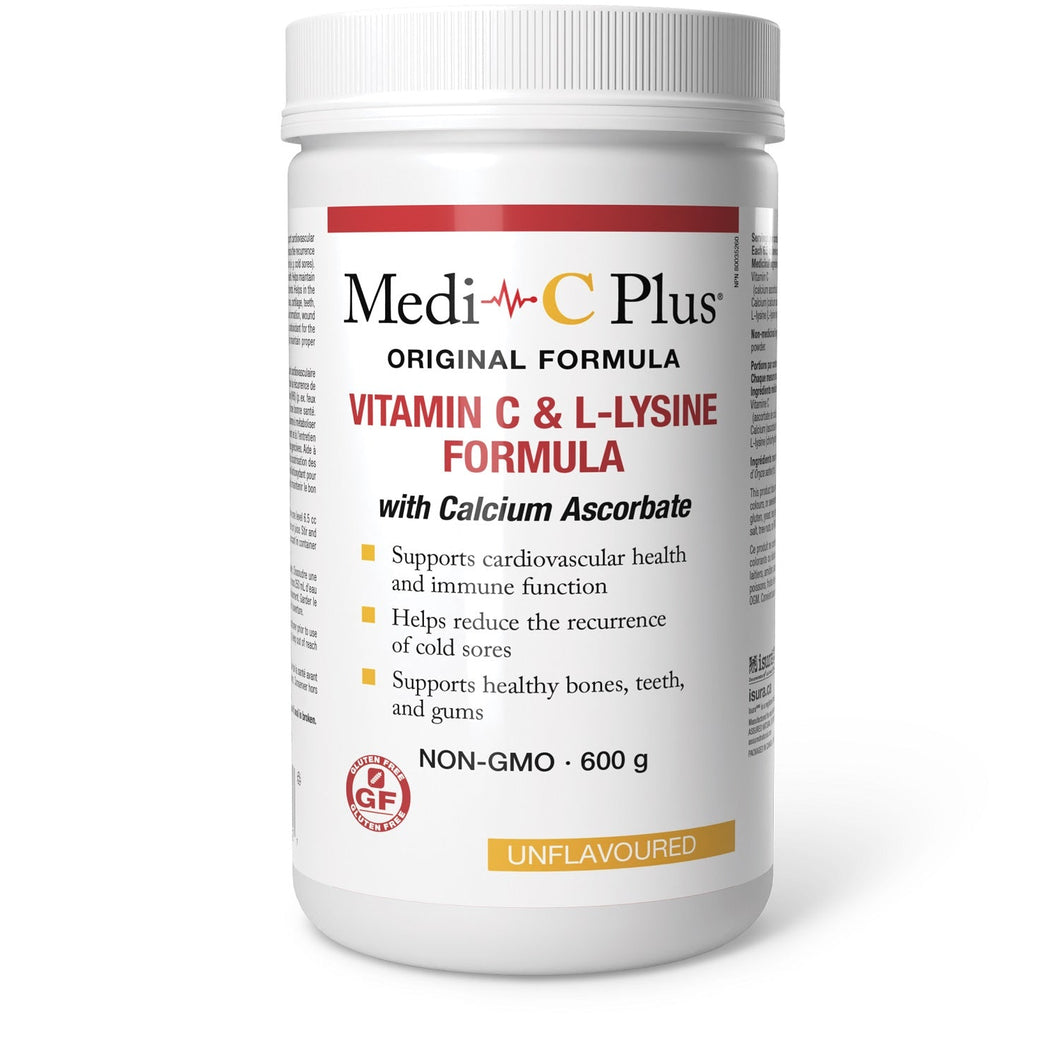 Medi-C Plus Vitamin C & L-Lysine with Calcium Ascorbate (Unflavoured - 600 g)