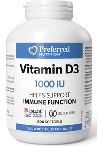 PREFERRED NUTRITION Vitamin D3 (1000 IU	 - 600	 sgls	)