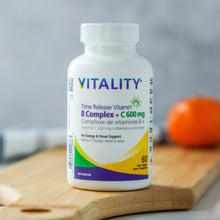 Load image into Gallery viewer, VITALITY Time Release B Complex + C 600 mg