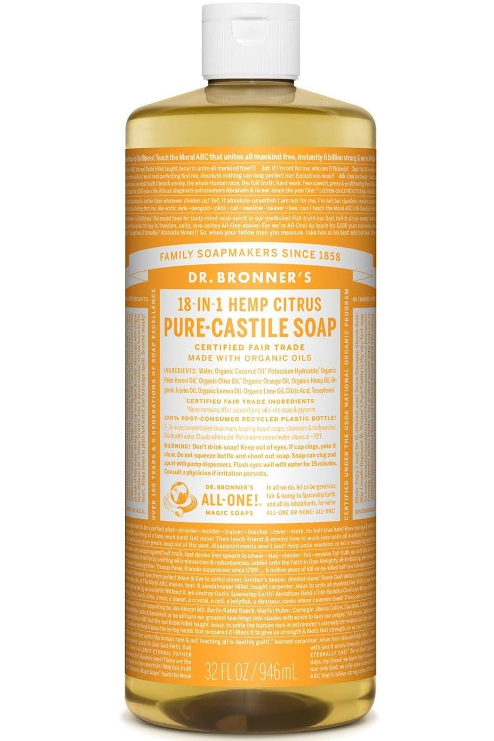 DR BRONNER'S Pure Castile Soap (Citrus - 946 ml)