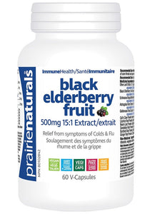 PRAIRIE NATURALS Black Elderberry Fruit (60 veg caps)