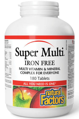 NATURAL FACTORS Super Multi Iron Free (180 tabs)