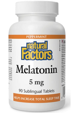 NATURAL FACTORS Melatonin (5 mg / Peppermint - 90 sub tabs)