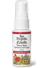 Load image into Gallery viewer, NATURAL FACTORS Bee Propolis Throat Spray (30 ml)
