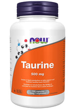 Load image into Gallery viewer, NOW Taurine (500 mg - 100 caps)