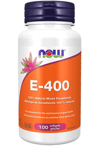 NOW E-400 IU (100% Natural Mixed Tocopherols - 100 sgels)