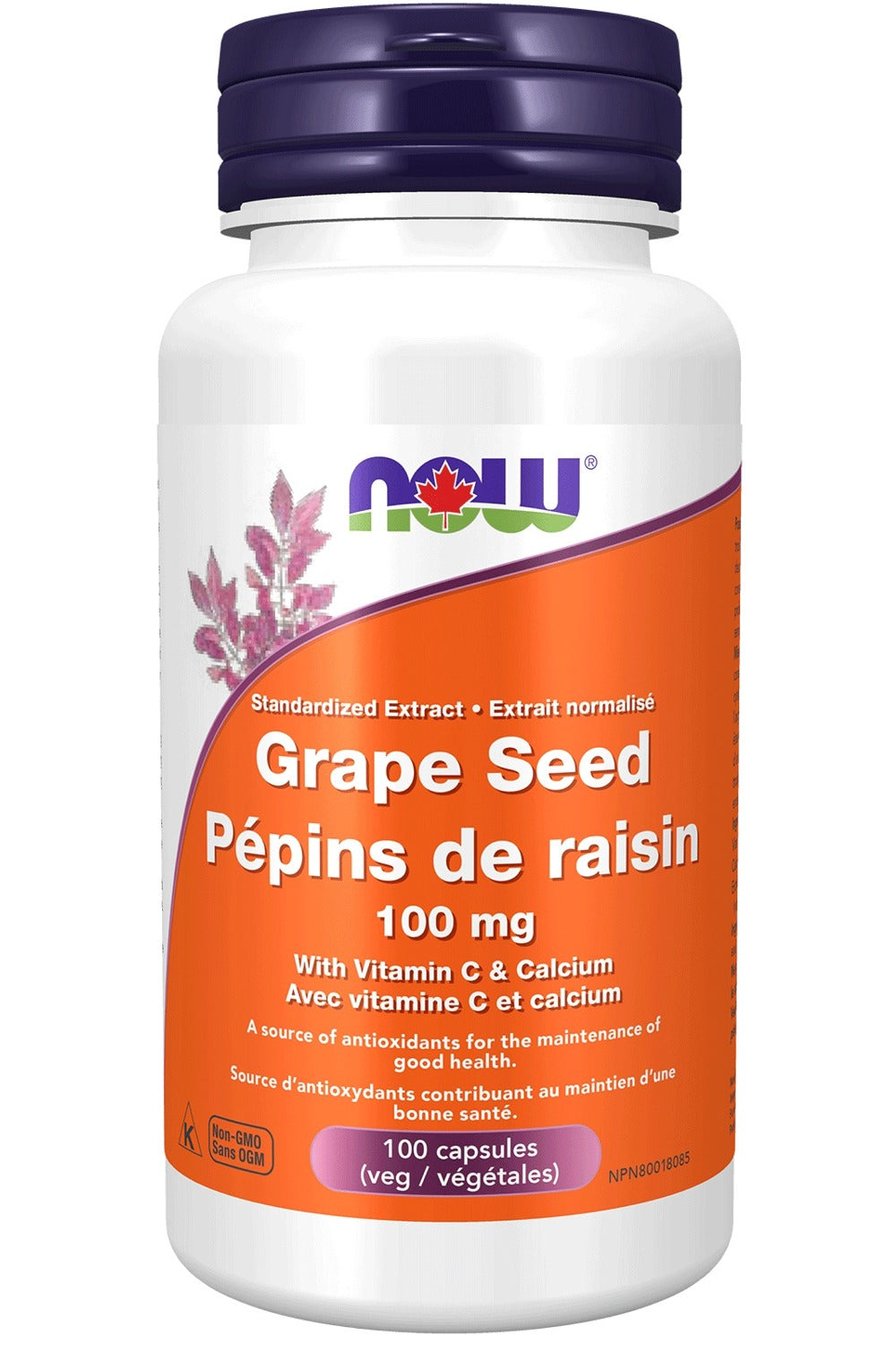 NOW Grape Seed Extract with Vit C & Calcium (100 mg - 100 vcaps)