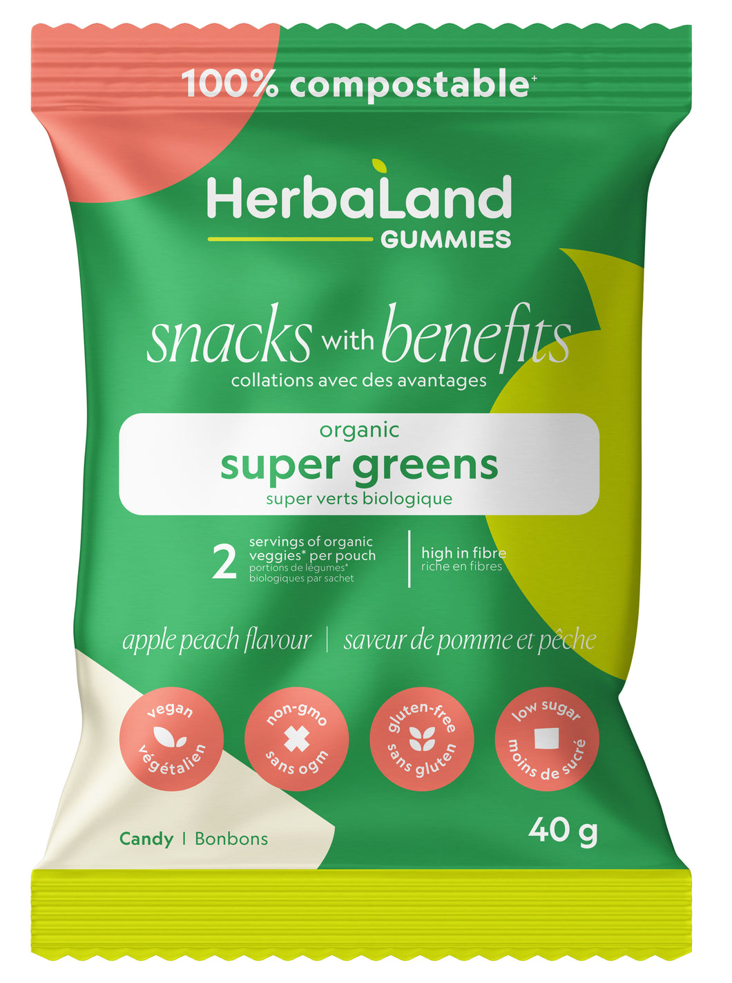 HERBALAND Super Greens (Apple Peach - Box 12 - 40 gr)