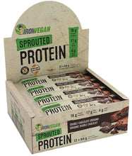 Load image into Gallery viewer, IRON VEGAN Sprouted Protein Bar Peanut Chocolate Chip (12 x 64 gr Bars)