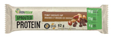 Load image into Gallery viewer, IRON VEGAN Sprouted Protein Bar Peanut Chocolate Chip (12 x 64 gr Bars)