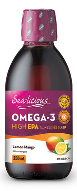 SEA-LICIOUS Omega 3 High EPA Lemon Mango (250 ml)