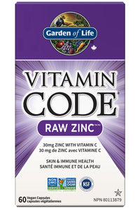 VITAMIN CODE Raw Zinc (60 vcaps)